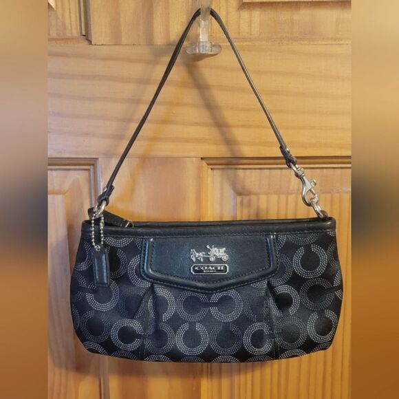 Coach EUC Small Signature Canvas Carrage Logo Bag - Picture 1 of 6